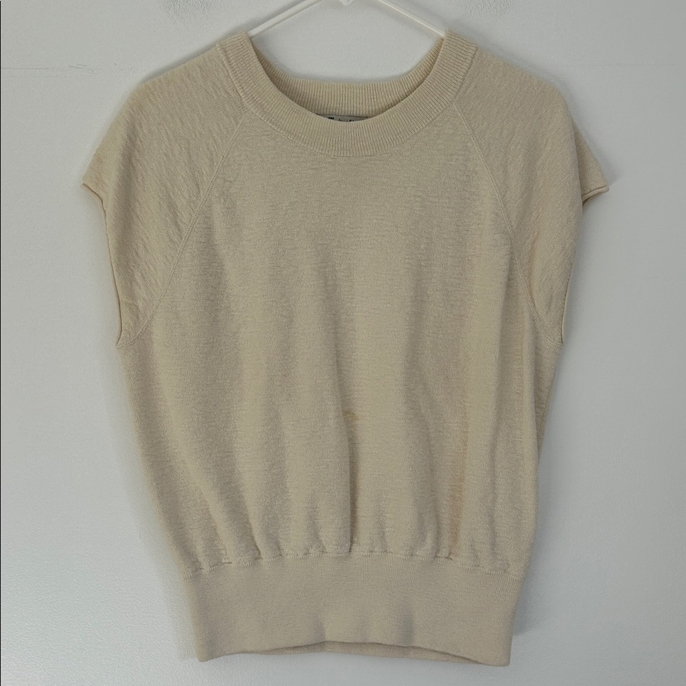 Madewell Cream Sleeveless Knit Top